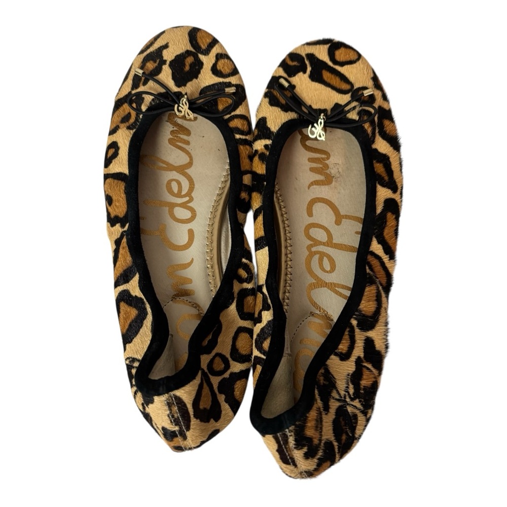 Sam Edelman Women’s Felicia Flat Shoes Calf Hair Leopard Print Wide Width 7.5W - Picture 8 of 9